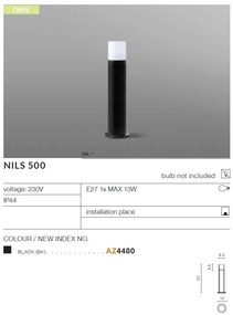 Stalp de iluminat exterior modern IP44 NILS H-50cm