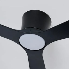 ZEVENTI - Ventilator de tavan AUREX LED, 24 W, 230 V, Wi‑Fi Tuya, negru, cu telecomandă