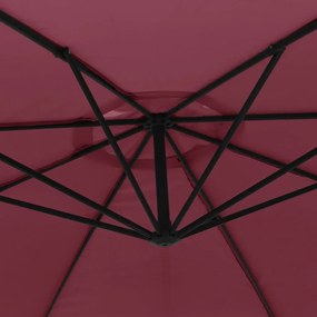 Umbrela suspendata cu stalp din aluminiu, 350 cm, rosu bordo Rosu bordo