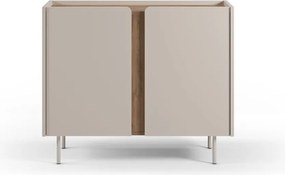 Dulap crem/în culoare naturală cu aspect de lemn de stejar 100x82,5x40 cm Lucile – Marckeric