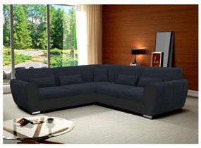 Colțar extensibil VISEU, cu spațiu de depozitare, în L, orientare stânga, antracit/negru