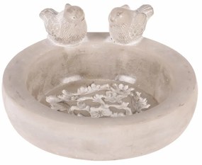 Alimentator pentru păsări din beton Cerc, gri , 25x 22 x 12 cm
