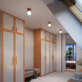 Plafonieră în culoare naturală cu abajur din sticlă 12x12 cm Rayer – Sollux