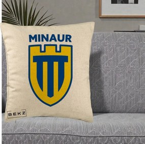 Perna Personalizata Minaur Baia Mare Fotbal, 40x40 cm, Bej, Husa Detasabila, Perna Inclusa, BEKZ®