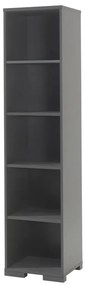 Set LONDON în culoarea antracit format dintr-un Pat copii (90x200) cu noptieră, Dulap camera copii cu 3 uși, birou și cărucior de birou și bibliotecă.