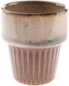 Set de 4 căni ceramice Rustik 100 ml, maro deschis