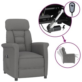 3073587 vidaXL Fotoliu rabatabil electric gri închis piele întoarsă ecologică