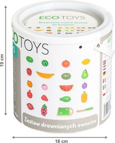 Set tăietor de fructe din lemn, 20 de bucăți