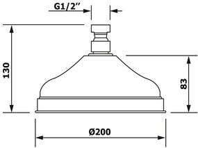 Cap de duș roz din alamă ø 20 cm Antea – Sapho