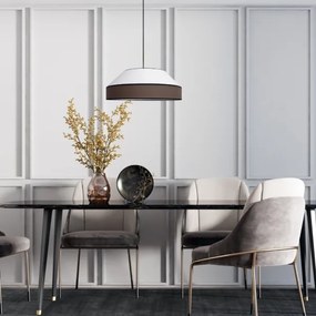 Lustră pe cablu MANISO 1xE27/60W/230V d. 45 cm alb/maro