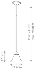 Lustră pe tijă Hinkley HK-CELLO-P-A CELLO 1xE27/60W/230V