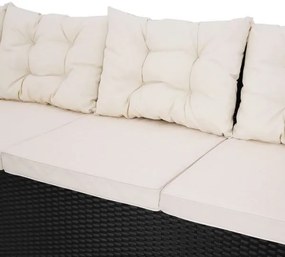 Deuba Set rattan Sedan - perne negre + albe