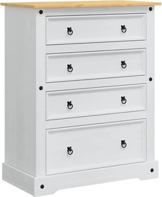 vidaXL Cufere de Depozitare cu sertar Corona Alb 92 x 48 x 114 cm