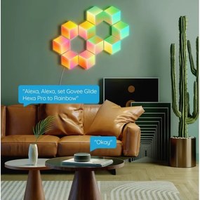 SET 10x corp de iluminat LED Govee Glide Hexa Pro LED Smart RGBIC Wi-Fi