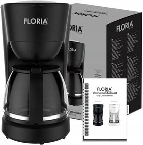 Aparat de facut cafea Floria ZLN9273 Negru, putere 600W, oprire automata, vas de 1.2 litrii