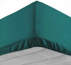 Cearceaf verde închis din bumbac cu elastic 160x200 cm Lina – douceur d'intérieur