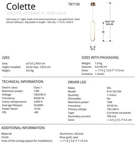 Pendul LED design ultra-modern Colette auriu roze SV-787130