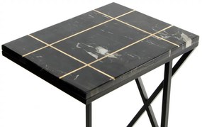 Masuta de cafea patrata din marmura Louis neagra