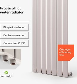 Blumfeldt Tallheo, 41 x 180, radiator, radiator de baie, radiator tubular, 691 W, apă caldă, 1/2