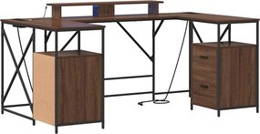 vidaXL Birou cu sertar Stejar închis 182 x 101 x 87,5 cm Lemn compozit