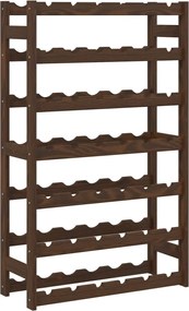 vidaXL Suport sticle de vin, 42 sticle, maro, lemn masiv de pin