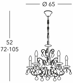 Kolarz 3234.85.3.KoT- Candelabru cristal CARMEN 5xE14/60W/230V aur 24K