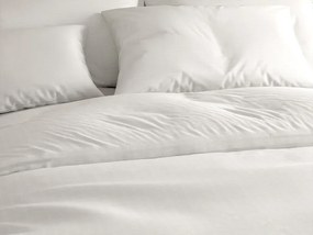 Set lenjerie de pat creponata DENYX BLEND crem deschis, buzunar hotel + cearsaf Jersey 90 x 200 cm gri-bej, pentru un pat simplu