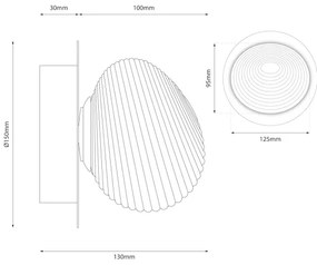 Aplica de perete LED BOLLA LED/3W/230V auriu/bej fumuriu