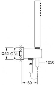 Set de dus, Grohe Euphoria Cube Stick, cu para, agatatoare si furtun, crom, 26405000