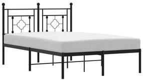 374337 vidaXL Cadru de pat metalic cu tăblie, negru, 120x200 cm