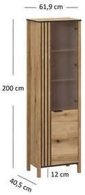 Vitrină Hemos 1 (stejar evoke) (D). 1116845