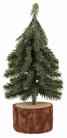 Decorațiune de Crăciun Copac pe butuc, 19 cm, SETDE 2 BUCĂȚI