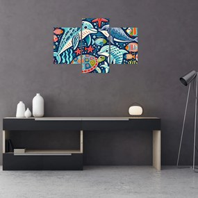Tablou – Animale acvatice desenate (90x60 cm)