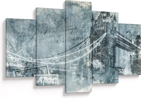 Tablou - Tower Bridge în tonuri reci (150x105 cm)