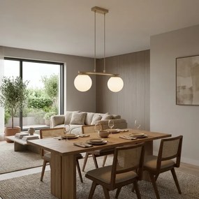 Brilagi - Lustră pe cablu MILO 2xE27/60W/230V bej/auriu