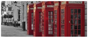 Tablou - Cutii telefonice din Londra (120x50 cm)