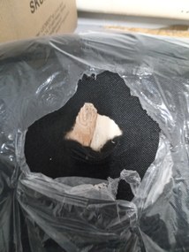 OFERTA Scaun de catifea neagra LAVA cu picioare negre II. calitate