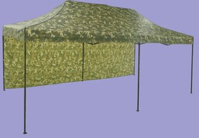 Pavilion de grădină  3x6m – din aluminiu, 1 perete lateral, Camuflaj