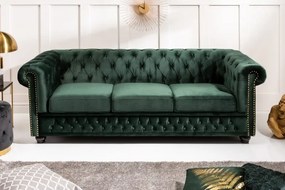Canapea clasica stil englezesc Chesterfield II 3 locuri, verde