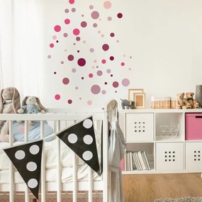 Set 100 autocolante Ambiance Round Stickers, roz