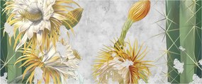 Tablou - Cactuși înfloriți, vintage (120x50 cm)