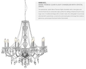 Candelabru stil clasic Marie Therese 8L transparent 8888-8CL SRT