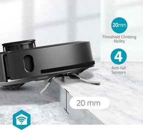Nedis WIFIVCL002CBK - Aspirator robot Wi-Fi Tuya cu mop, negru + DO