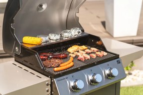 Grătar pe gaz OKLAHOMA BBQ, 3 arzătoare, cu regulator de presiune, argintiu Penta CZ