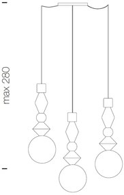 Lustra cu 3 pendule deosebite design LUX Pandora