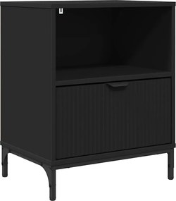vidaXL Dulap de noapte cu sertar Negru 49 x 36 x 61 cm Lemn compozit
