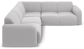 Colțar gri deschis cu tapițerie din țesătură bouclé (cu colț variabil/în formă de ”L”) Molino – Micadoni Home