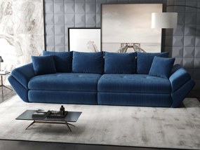 Canapea extensibilă dumonde cu ladă de depozitare si sezut confortabil din spuma high-density, Loana Zoom Albastru 300x100 cm