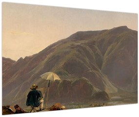 Tablou - Jules Coignet, View of Bozen with a Painter, reproducere (90x60 cm)