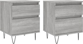 vidaXL Noptiere, 2 buc., gri sonoma, 40x35x50 cm, lemn compozit